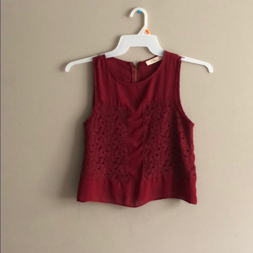 Maroon crop/high rise shirt!